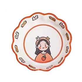 酱有好物 卡通女孩沙拉碗6寸 大红色